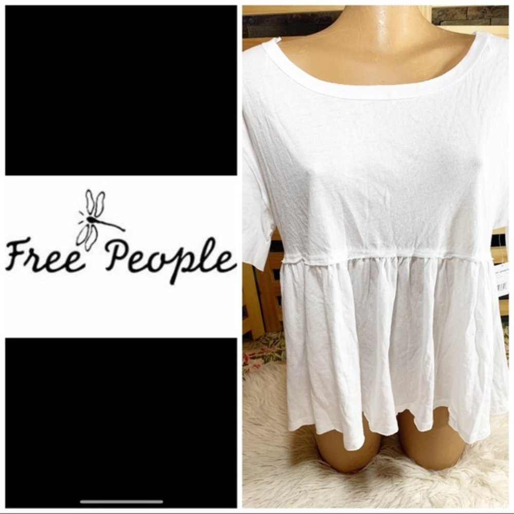 NWT We the Free (FREE PEOPLE) WHITE TUNIC T-SHIRT